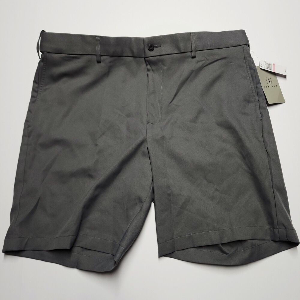 NWT PGA TOUR Golf Shorts Size 40 Quiet Shade Gray Wicking UPF 50 Stretch $60MSRP